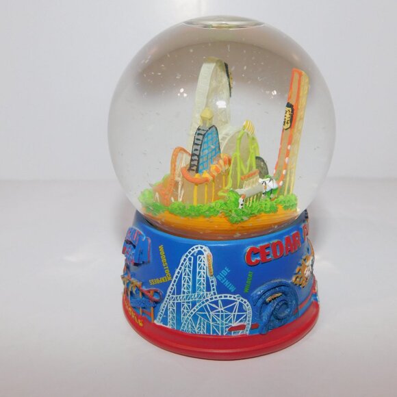 VTG Cedar Point Amusement Park Mini 3.5" Roller coaster Snow Globe Souvenir - Picture 8 of 11